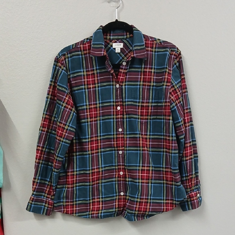 J. Crew Red and Blue Plaid Button Down Shirt